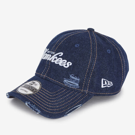 NEW ERA 9TWENTY NY DENIM DISTRESS BLAUW HEREN
