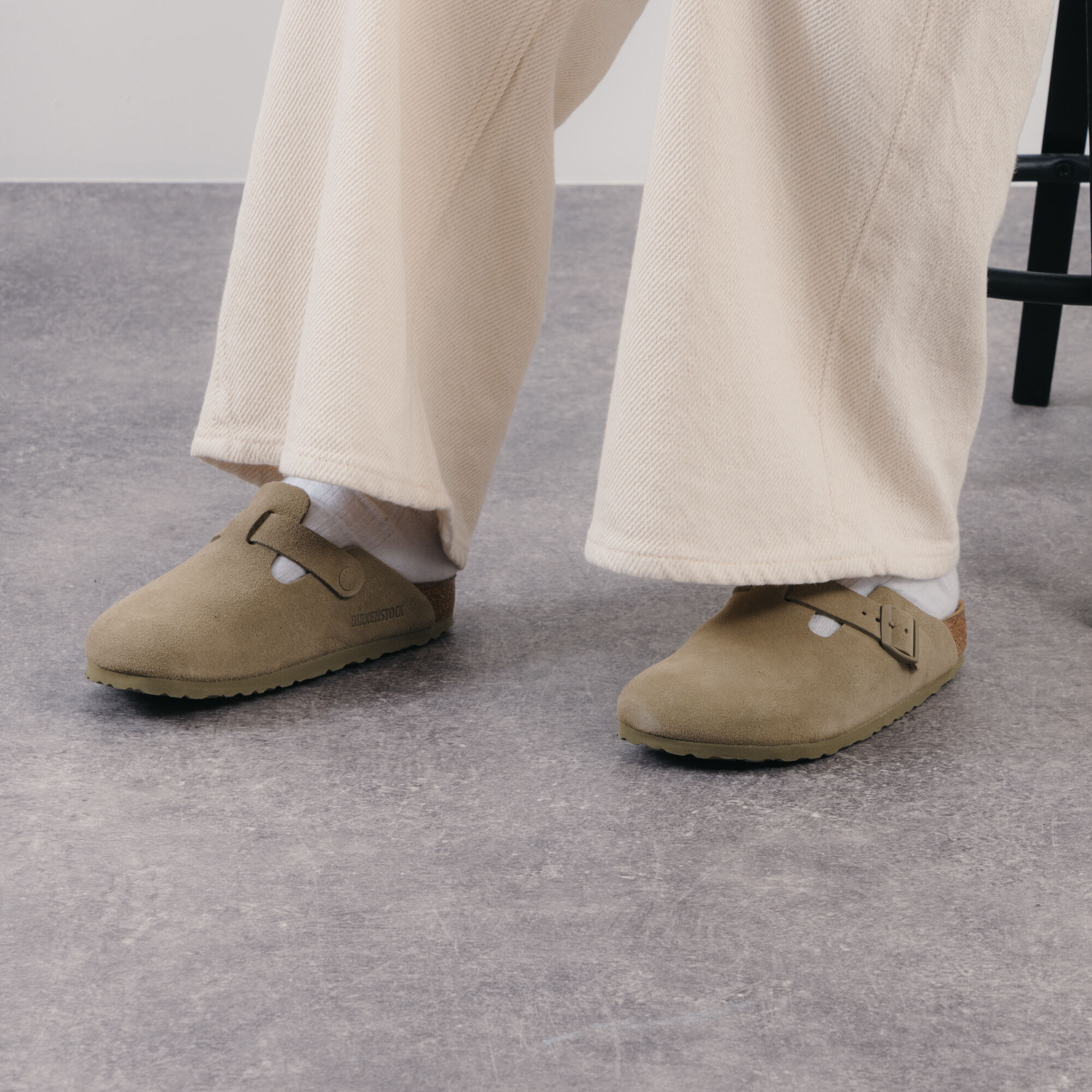 BIRKENSTOCK BOSTON SUEDE FADED KHAKI KHAKI - SNEAKERS DAMES