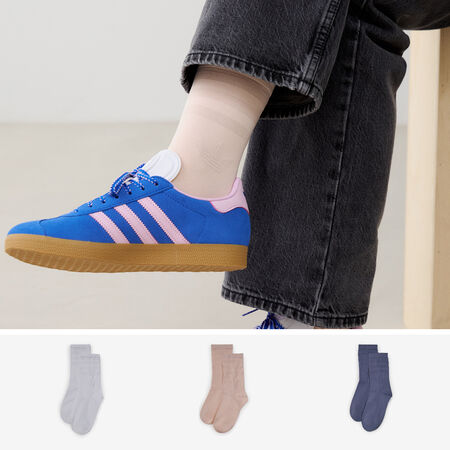 ADIDAS ORIGINALS CHAUSSETTES X3 CREW TRANSPARENT BEIGE/WIT DAMES