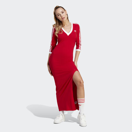 ADIDAS ORIGINALS Robe maxi Adicolor Classics 3-Stripes Better Scarlet DAMES