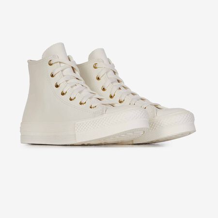 CONVERSE chuck taylor all star CHUCK TAYLOR ALL STAR EVA LIFT HI LEATHE BEIGE/GOUD JUNIOR