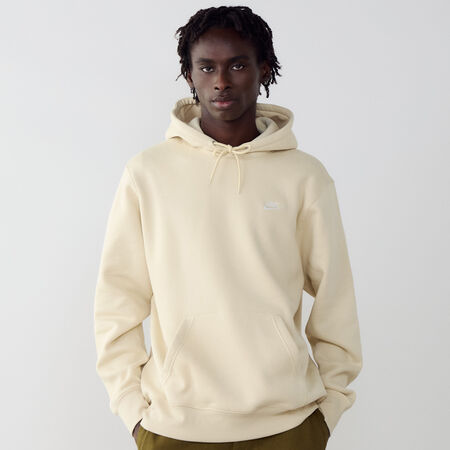 HOODIE CLUB SMALL LOGO : BEIGE/WIT