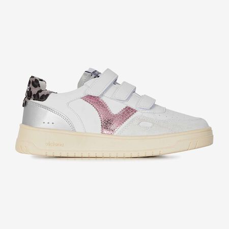 VICTORIA SEUL VELCRO WIT/ROZE DAMES