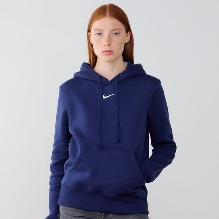 NIKE HOODIE CLUB CENTERED LOGO MARINEBLAUW DAMES