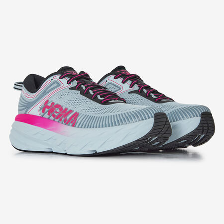 HOKA BONDI 7 GRIJS/ROZE DAMES