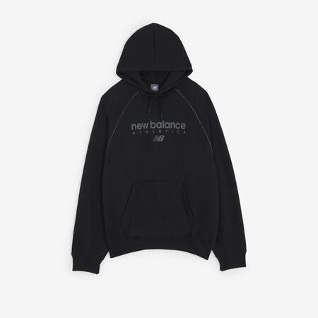 NEW BALANCE HOODIE LINEAR GRAPHIC ZWART HEREN