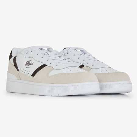 LACOSTE T-CLIP SET WIT/BRUIN HEREN