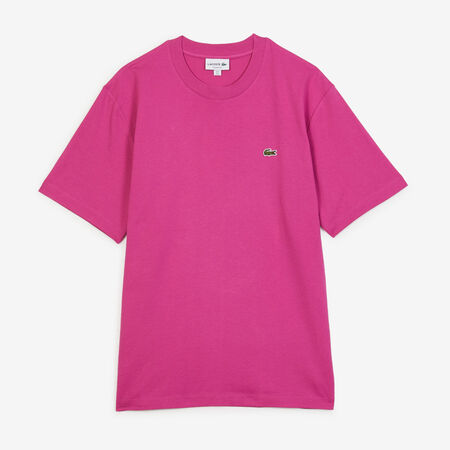 LACOSTE TEE SHIRT CLASSIC SMALL LOGO ROZE HEREN