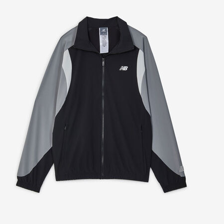 NEW BALANCE JACKET TRACKTOP WOVEN ZWART/GRIJS HEREN