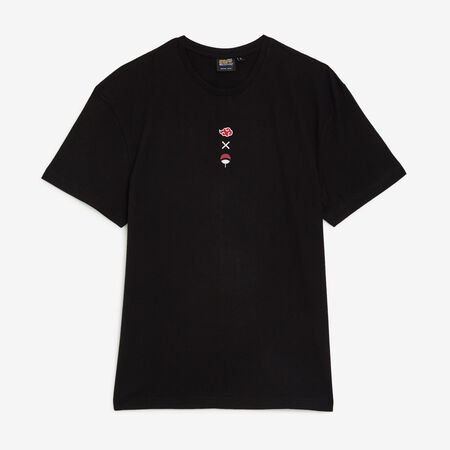 NARUTO TEE SHIRT UCHIHA X AKATSUKI ZWART HEREN