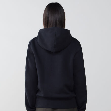 NIKE HOODIE CLUB CENTERED LOGO ZWART/WIT DAMES