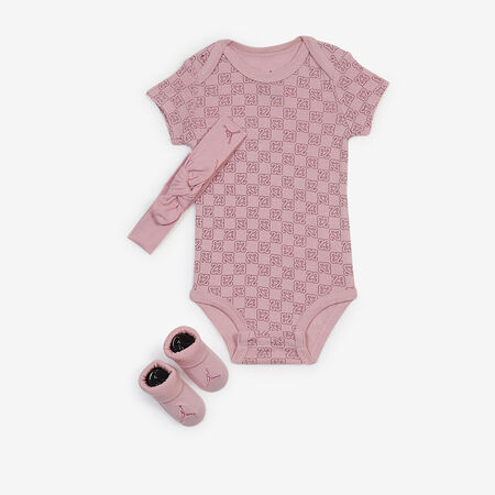 JORDAN 3 PC SET BODYSUIT HAT BOOTIE MONOGRAM RO BABY