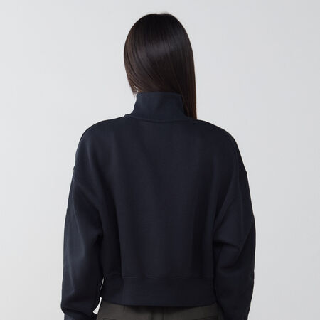 NIKE SWEAT CROP ZIP STYLE NOIR DAMES