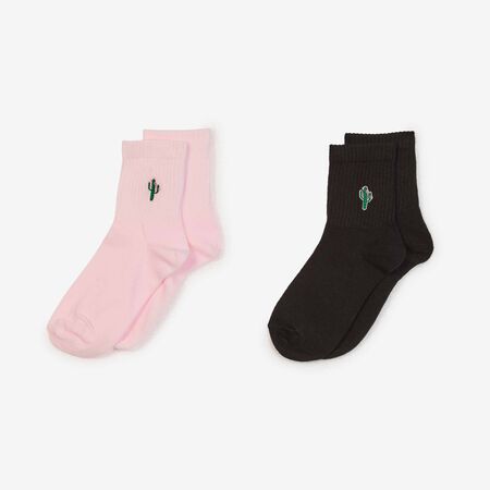 COURIR MID CREW CACTUS 2PK ROZE/ZWART UNISEX