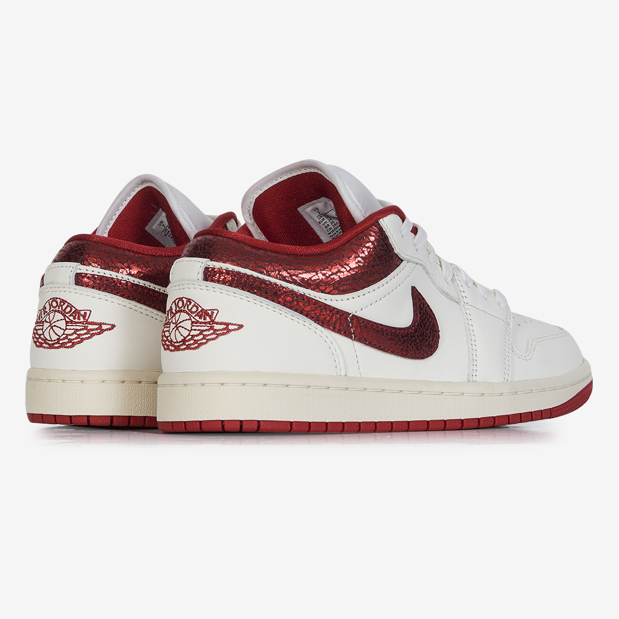 white red jordan 1 low