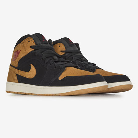 JORDAN AIR JORDAN 1 MID SE ZWART/HONING HEREN