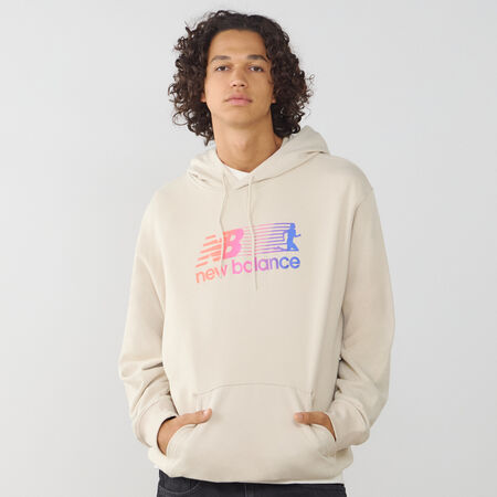 NEW BALANCE HOODIE BIG LOGO RUN BEIGE HEREN
