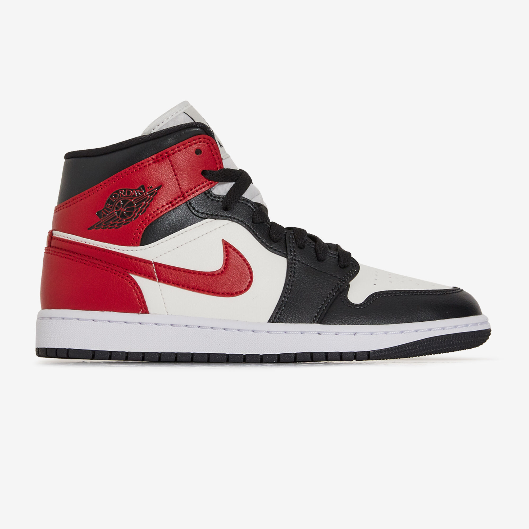 JORDAN AIR JORDAN 1 MID BLACK TOE WIT ROOD SNEAKERS DAMES Courir