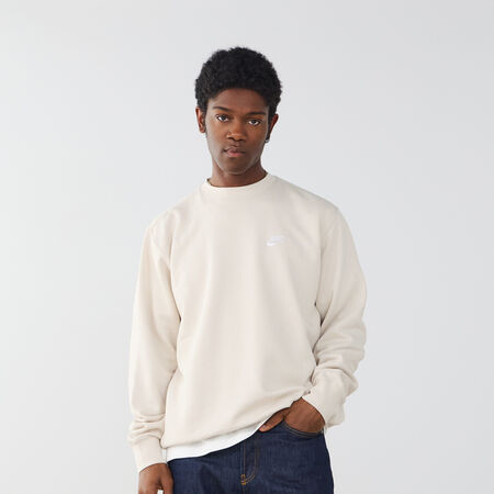 NIKE SWEAT CREW CLUB BEIGE/WIT HEREN