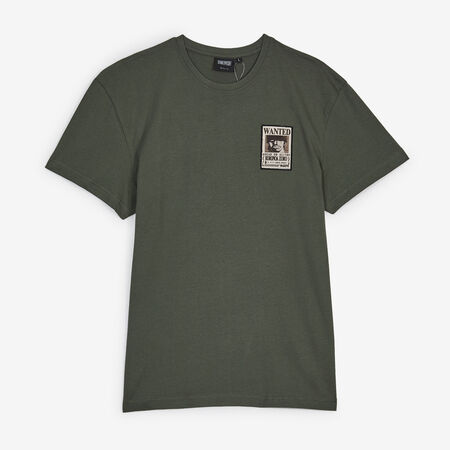 ONE PIECE TEE SHIRT WANTED ZORO GROEN HEREN