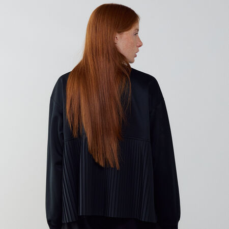 NIKE JACKET FZ PLEATED ZWART/BEIGE DAMES