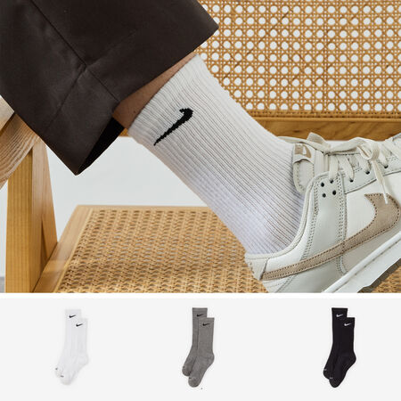 NIKE CHAUSSETTES X6 CREW CUSHION BLANC/NOIR HEREN