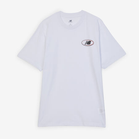 NEW BALANCE TEE SHIRT OVAL LOGO WIT/ZWART HEREN