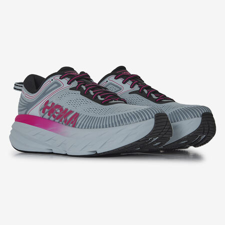 HOKA BONDI 7 GRIJS/ROZE DAMES