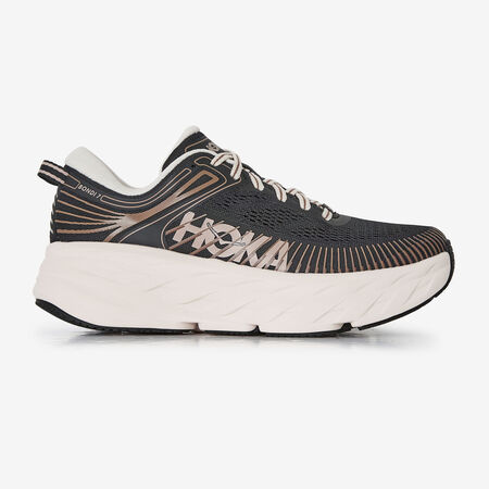 HOKA BONDI 7 ZWART/ROZE DAMES