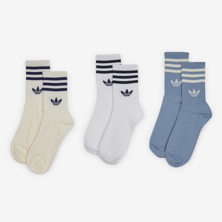 ADIDAS ORIGINALS CHAUSSETTES X3 CREW 3 STRIPES WIT/BLAUW UNISEX