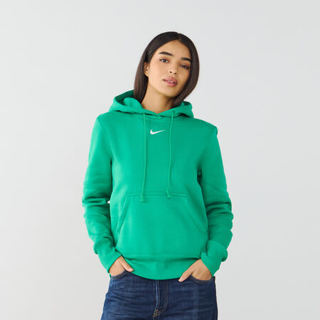 NIKE HOODIE CLUB CENTERED LOGO GROEN/WIT DAMES