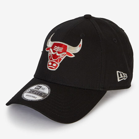 NEW ERA 9FORTY CHICAGO BULLS METALLIC ZWART/ROOD HEREN