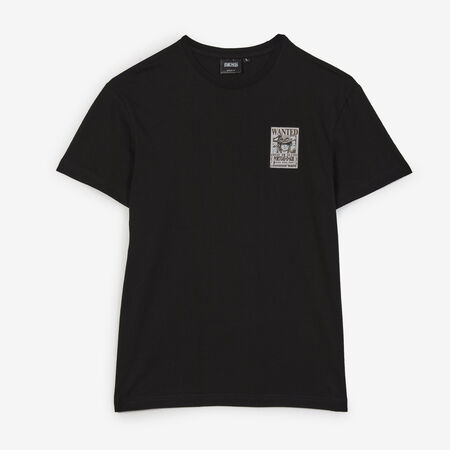 ONE PIECE TEE SHIRT WANTED ACE ZWART HEREN