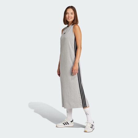 ADIDAS SPORTSWEAR Robe longue dos nageur 3 bandes Essentials Medium Grey Heather / Black DAMES