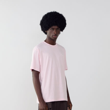 NEW BALANCE TEE SHIRT SMALL LOGO ROZE/WIT HEREN
