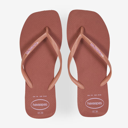 HAVAIANAS SLIM SQUARE LOGO POP UP ORANJE DAMES