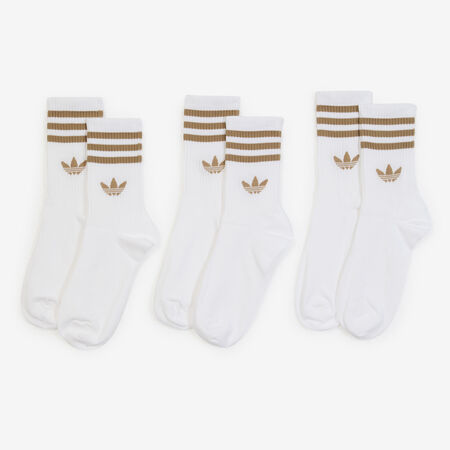 ADIDAS ORIGINALS CHAUSSETTES X3 CREW 3 STRIPES WIT/BRUIN UNISEX