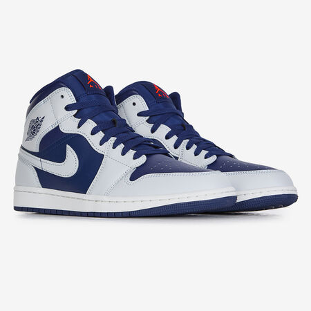 JORDAN AIR JORDAN 1 MID WIT/BLAUW HEREN