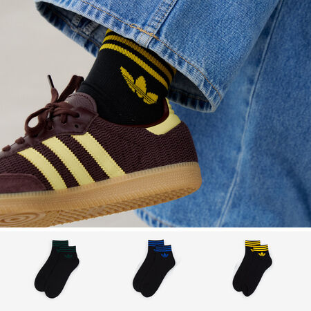 CHAUSSETTES X3 ANKLE TREFOIL : ZWART/BLAUW