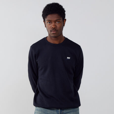 NIKE SWEAT CREW CLUB DT ZWART/WIT HEREN