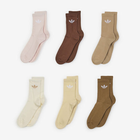 ADIDAS ORIGINALS CHAUSSETTES X6 CREW CUSHION BEIGE/BRUIN UNISEX