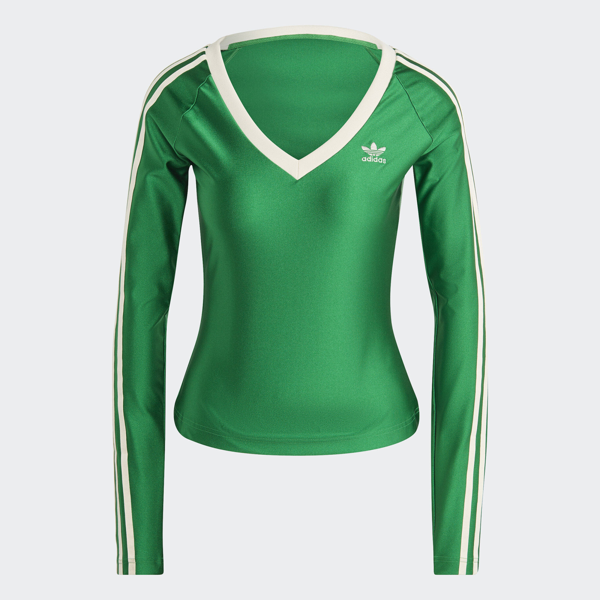 ADIDAS ORIGINALS ADICOLOR 70S LONG SLEEVE V NECK TEE Green