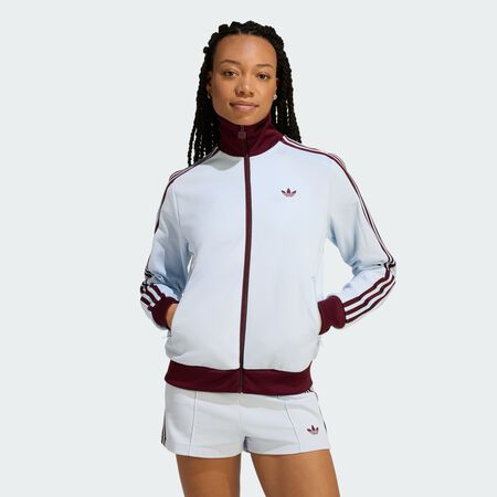 ADIDAS ORIGINALS JACKET FZ CLASSIC BLAUW/BORDEAUXROOD DAMES