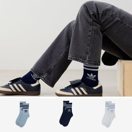 ADIDAS ORIGINALS CHAUSSETTES X3 MID CUT CREW TREFOIL BLAUW/MARINEBLAUW HEREN