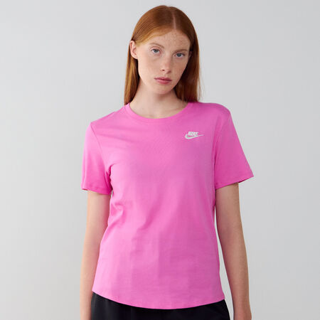 NIKE TEE SHIRT CLUB ROZE/WIT DAMES