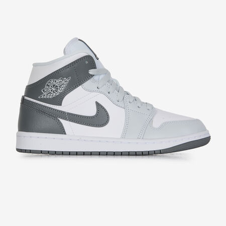 JORDAN AIR JORDAN 1 MID WIT/GRIJS DAMES