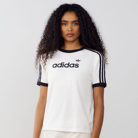 ADIDAS ORIGINALS TEE SHIRT LINEAR WIT/ZWART DAMES