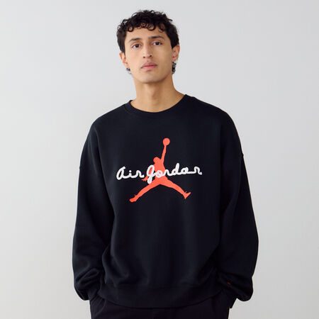 JORDAN SWEAT CREW BROOKLYN THREAD LOGO ZWART/WIT HEREN