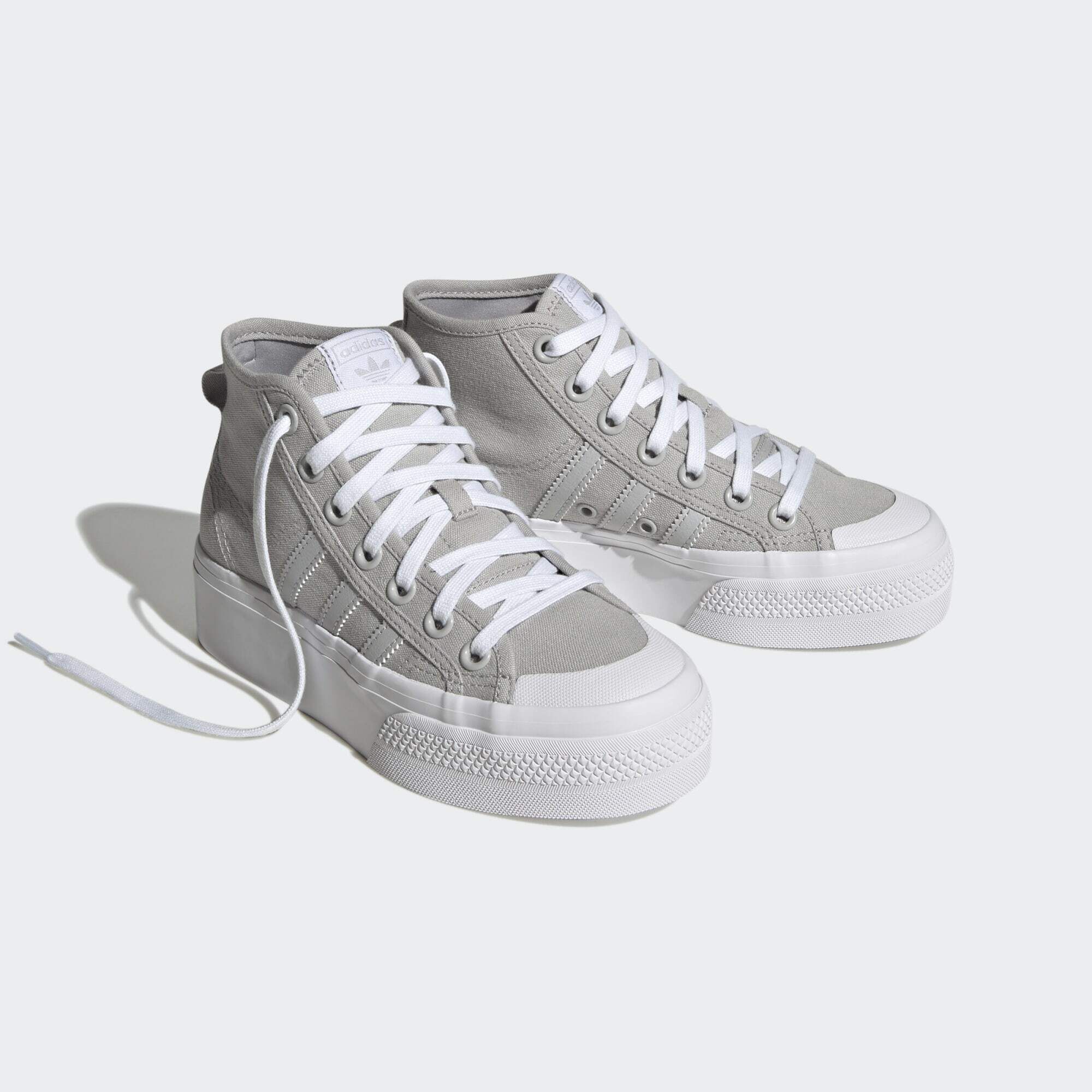 ADIDAS ORIGINALS NIZZA PLATFORM MID SHOES Grey Two Grey Two