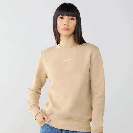 NIKE SWEAT CREW CLUB CENTERED LOGO BEIGE DAMES